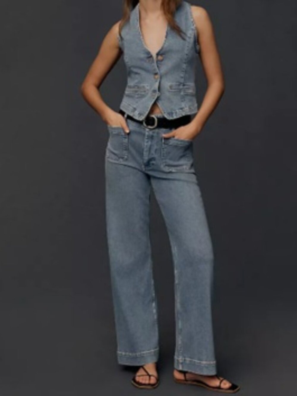 Maeve Collette Regenerative Cotton Wide Leg Full Length Jeans NWT